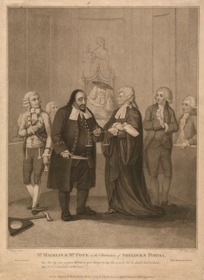 Sr. Macklin e Sra. Pope nas Personagens de Shylock e Portia de William Nutter