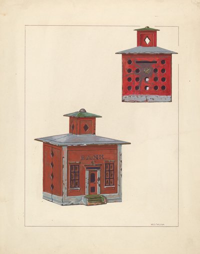 Red School House Bank, c. 1937. de William O. Fletcher