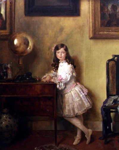 A menina Anne Harmsworth num Interior de William Orpen
