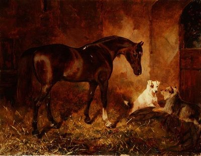 No Estábulo (óleo sobre tela) de William Osborne
