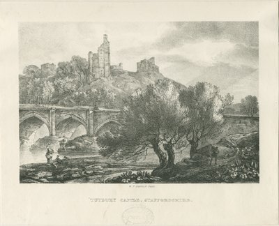 Castelo de Tutbury - vista sul: zincógrafo, nd [início do século XIX] de RC