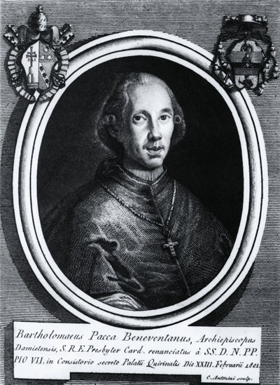 Retrato de Bartolomeo Pacca (1756-1844), cardeal italiano, gravura de Nicolas Toussaint Charlet