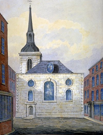 Igreja de Santa Maria Abchurch, Cidade de Londres, c1815 de William Pearson
