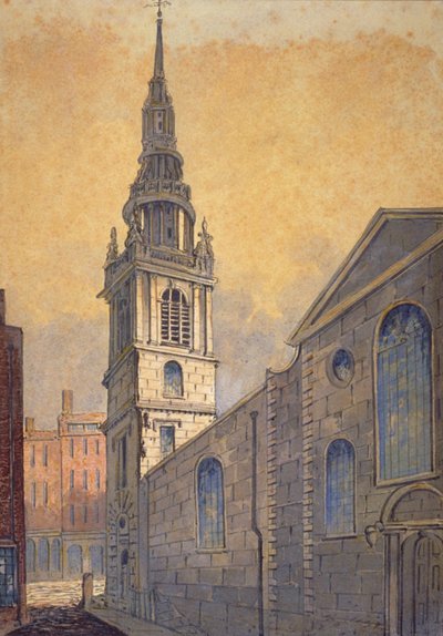 Igreja de St Mary le Bow do Bow Churchyard, City of London, c1815 de William Pearson