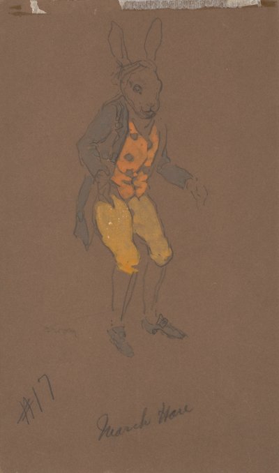 March Hare (figurino de Alice no País das Maravilhas, 1915) de William Penhallow Henderson