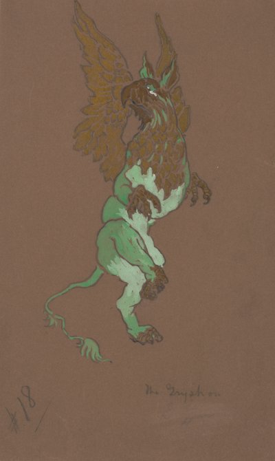 O desenho do traje Gryphon para Alice-in-Wonderland, 1915. de William Penhallow Henderson