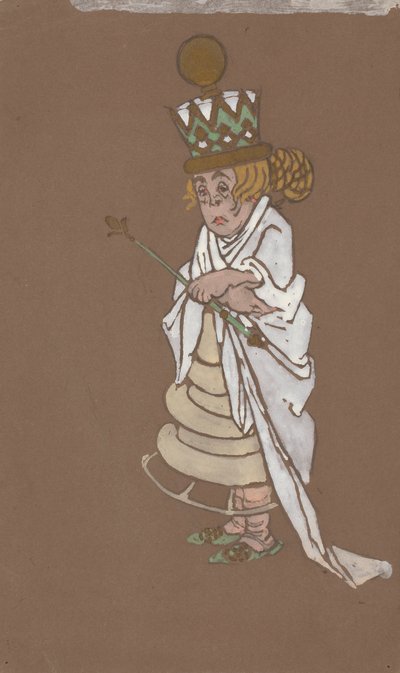 Rainha Branca (figurino para Alice no País das Maravilhas) 1915 de William Penhallow Henderson