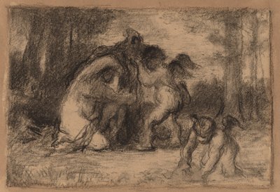 Paisagem arborizada com Putti ajudando uma mulher a se despir de William Perkins Babcock