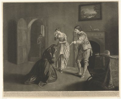 repreensão da mãe A continência do Chevalier Bayard de William Pether