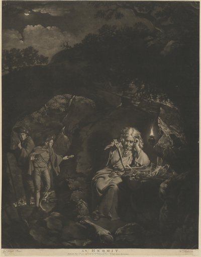 Um Eremita de William Pether after Joseph Wright