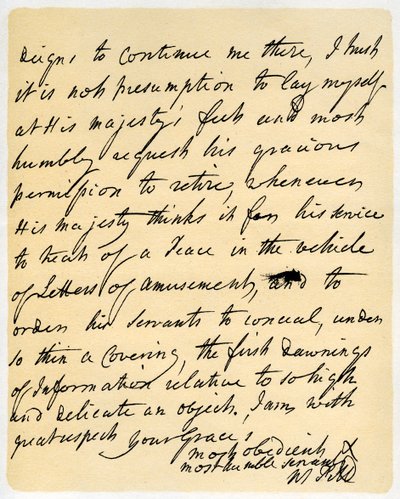 Carta de William Pitt ao duque de Newcastle, Hayes, em 23 de outubro de 1759. de William Pitt