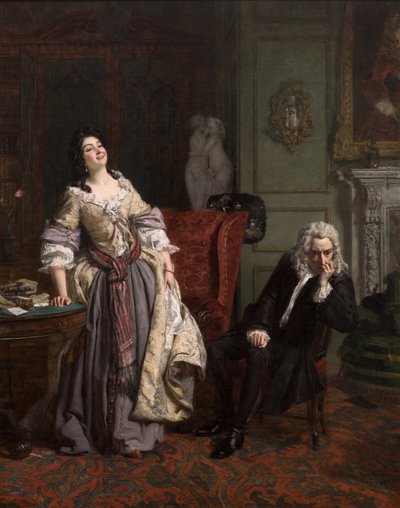 Alexander Pope declarou seu amor a Lady Mary Wortley Montagu, 1852 de William Powell Frith