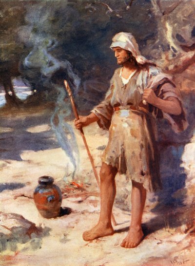João Batista, Mateus iii, 3, 4 (litografia a cores) de William Pratt