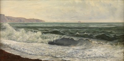 Tempo ruim, West Bay, Dorset (óleo no painel) de William Pye