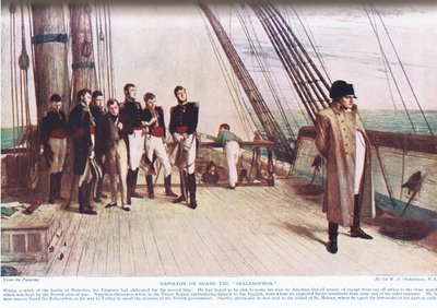 Napoleão a bordo do Belerofonte, ilustração da &39;Hutchinson&39;s Story of the Brtish Nation&39; de William Quiller Orchardson