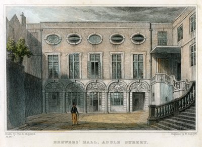 Cervejeiros Hall, Addle Street, cidade de Londres, 1831. de William Radclyffe