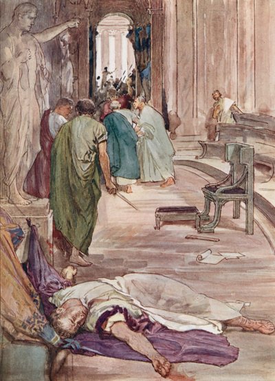 O assassinato de César (cor litho) de William Rainey