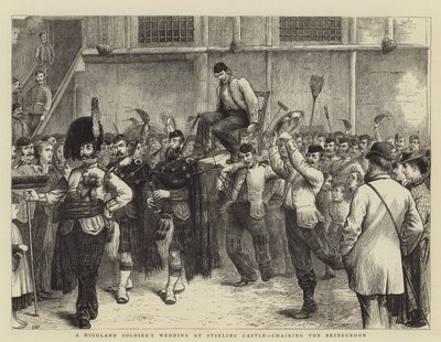 Casamento de um Soldado das Terras Altas no Castelo de Stirling, presidindo o Noivo de William Ralston