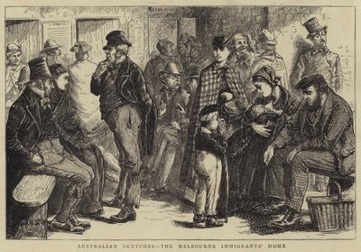 Esboços australianos, o lar dos imigrantes de Melbourne de William Ralston
