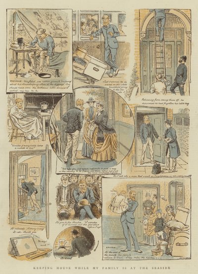 Mantendo a casa enquanto minha família está à beira-mar (chromolitho) de William Ralston