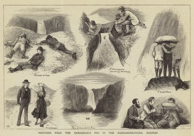 Esboços perto do Sjoegerdals Fos no Hardanger-Fjord, Noruega de William Ralston