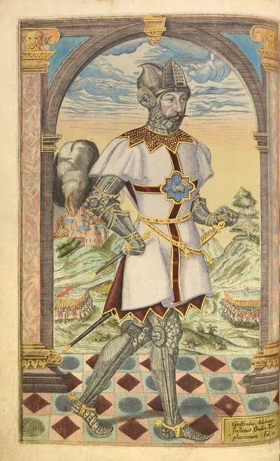 Godfrey Adelmar, da nHonor Military, e Civill, William Segar, pub. Robert Barker, Londres, 1602 (gravura colorida à mão) de William Rogers