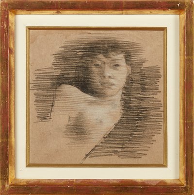 Rapariga em Paris (lápis de cera e giz branco) de William Rothenstein