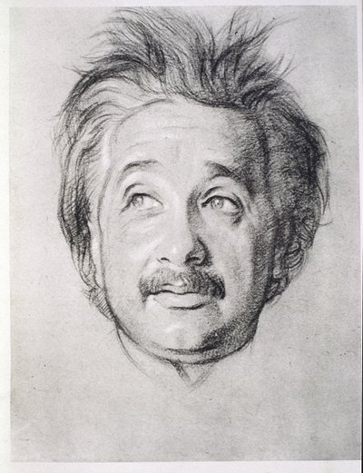 Retrato de Albert Einstein (1879-1955) (lito) de William Rothenstein