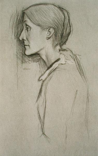 Retrato de Julia Stephen (1848-95) (lito) de William Rothenstein