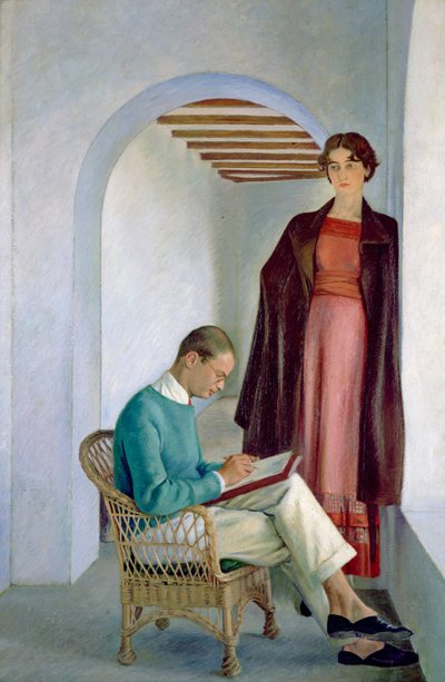 O Filho do Artista e a sua Mulher ou Duas Figuras num Interior, c.1930-35 (óleo sobre tela) de William Rothenstein