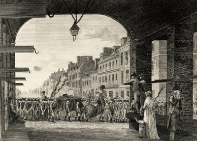 A procissão fúnebre de George Washington ao longo da High Street em Filadélfia de William Russell Birch