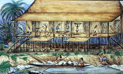 Dyak Longhouse de William Samwell