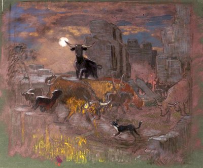 Estude para os Highland Raiders. c.1918 (óleo sobre papel) de William Shackleton