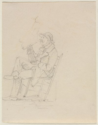Homem fumando um cachimbo de William Sidney Mount