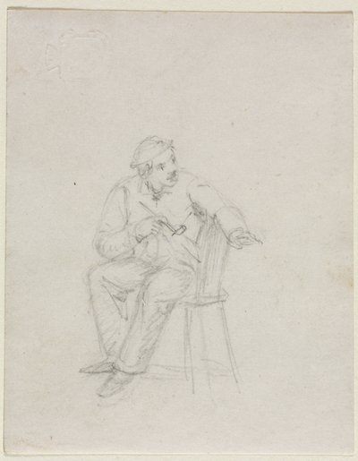 Homem fumando um cachimbo de William Sidney Mount