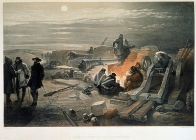 Uma noite tranquila nas baterias, 1855 de William Crimea Simpson