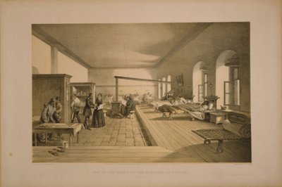 Uma das enfermarias do hospital de Scutari, 1855 de William Crimea Simpson
