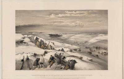 Sebastopol da bateria de 26 canhões, 1855 de William Crimea Simpson