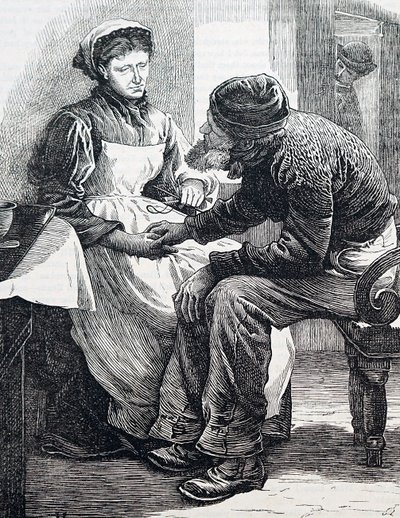 Um casal de idosos. Por William Small (1843-1929), um ilustrador inglês. 1880 (gravura) de William Small