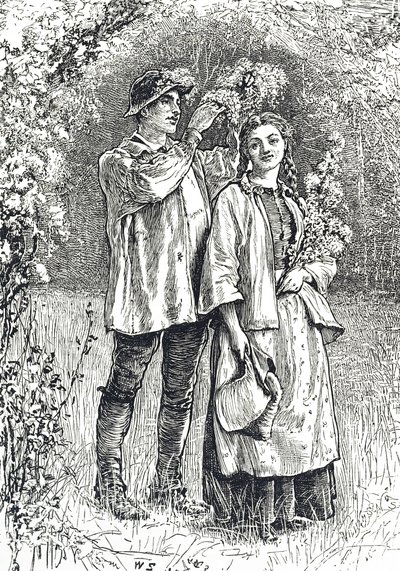 Gravura retratando a coroação da Rainha de Maio de William Small