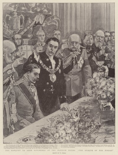 O banquete para o senhor Kitchener na mansão, a saúde do Sirdar de William Small