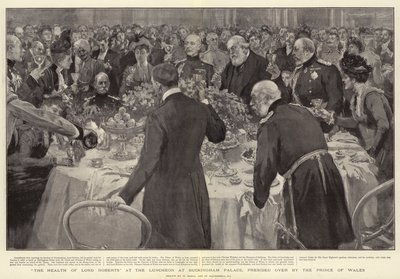 A saúde de Lord Roberts no almoço no Palácio de Buckingham, presidido pelo Príncipe de Gales de William Small