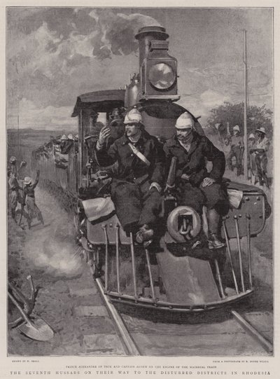 Os sétimos hussardos em seu caminho para o distrito perturbado na Rodésia de William Small