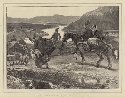 O Western Highlands, Connemara, indo ao mercado de William Small