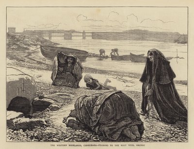 As terras altas ocidentais, Connemara, peregrinos ao poço sagrado, Galway de William Small