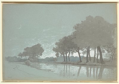 Cena do canal perto de Bruges, Bélgica de William Stanley Haseltine