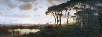 Castelo de Ostia visto da floresta de pinheiros de Castel Fusano, 1881 de William Stanley Haseltine