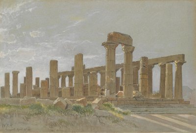 Girgenti O templo de Westinghouse em Agrigento, 1881. de William Stanley Haseltine