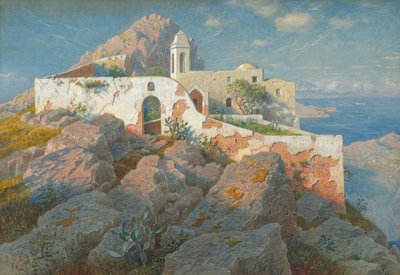 Santa Maria a Cetrella, Anacapri, c.1892 (aquarela e guache sobre grafite) de William Stanley Haseltine