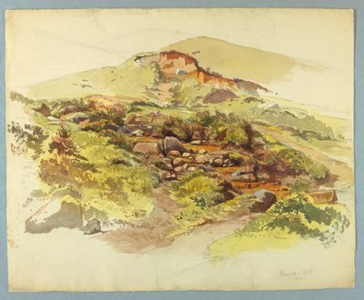 Estudo da paisagem, Baveno, Lago Maggiore, Itália de William Stanley Haseltine